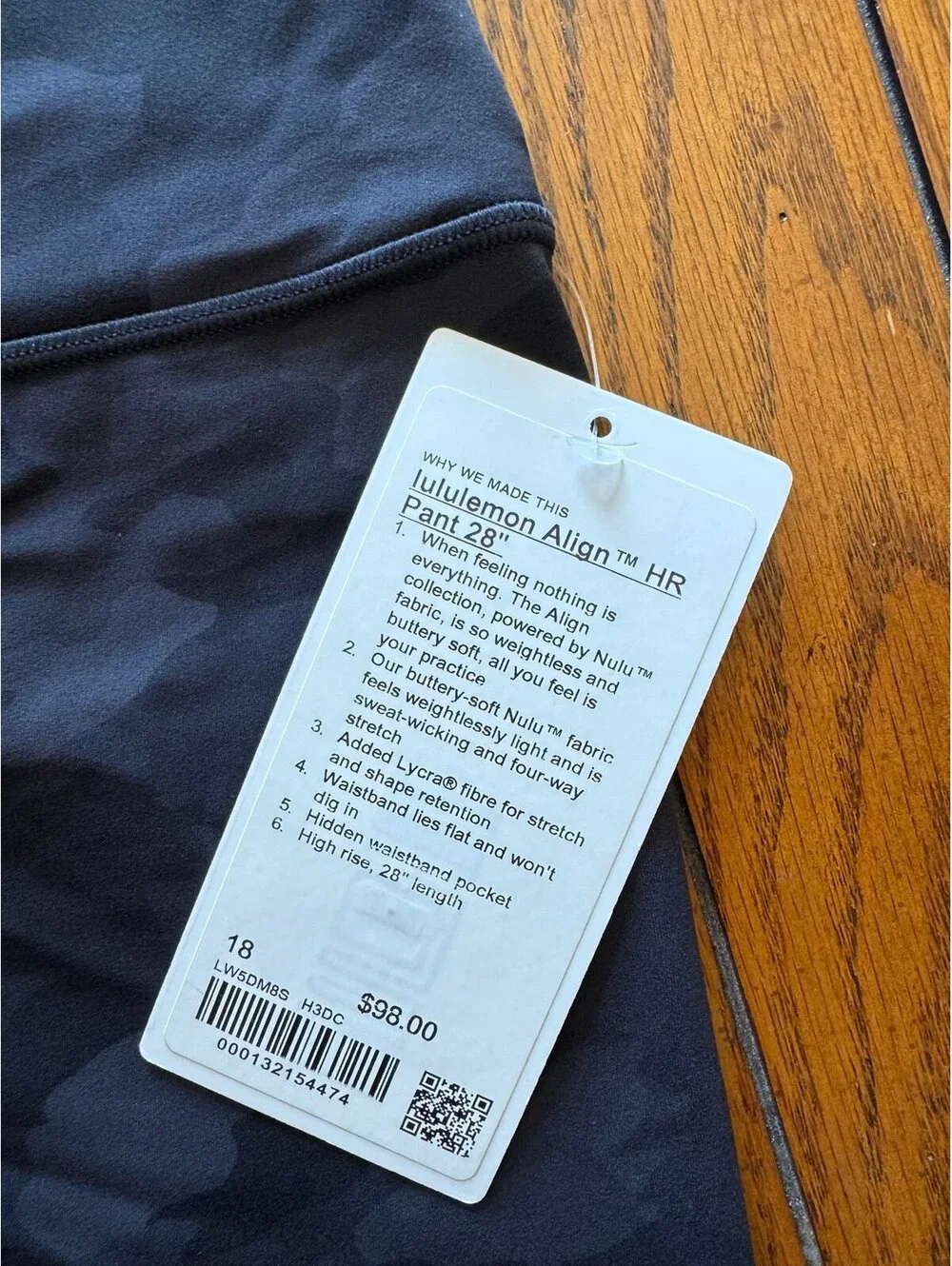 Lululemon Align High Rise 28” Heritage Camo Deep Coal Multi Size 18 NWT